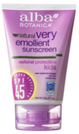 40176 Alba Sunscreen Kids Natural Emollient SPF 45  4 oz