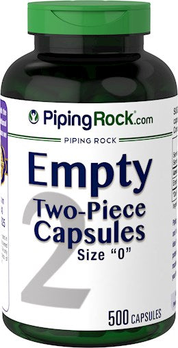 9840 DNR - PIP Empty Capsules Size "0"  500 Caps